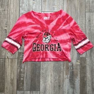 UGA TieDye Crop Top Bulldogs